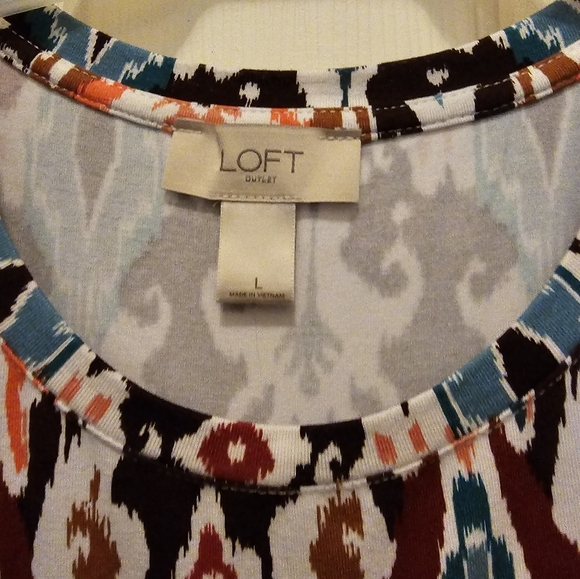 Like New LOFT Outlet Geometric Print Sleeveless Swing Dress - L - Picture 4 of 5